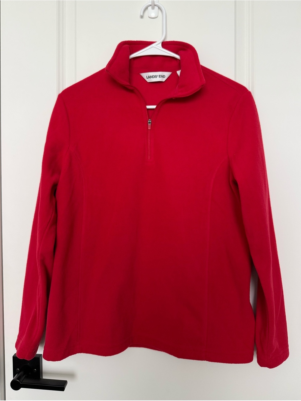 Lands End Rich Red Quarter Zip Fleece